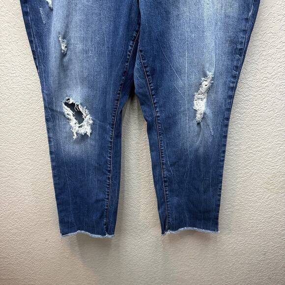 Torrid Womens Jeans Size 16 High Rise Distressed Dark Wash Pants - Picture 3 of 14
